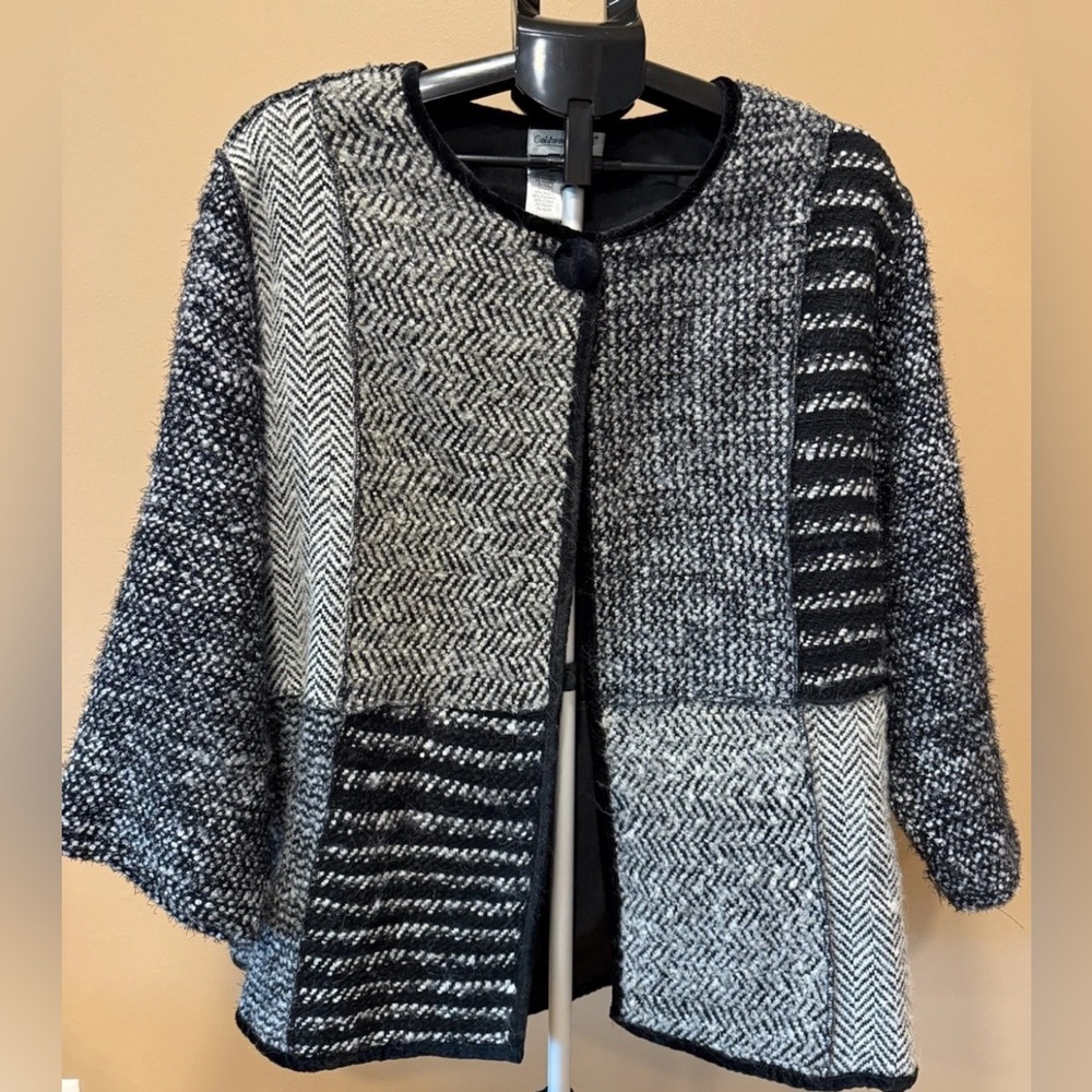 Coldwater Creek Plus Size 2x Patchwork Tweed Jack… - image 1